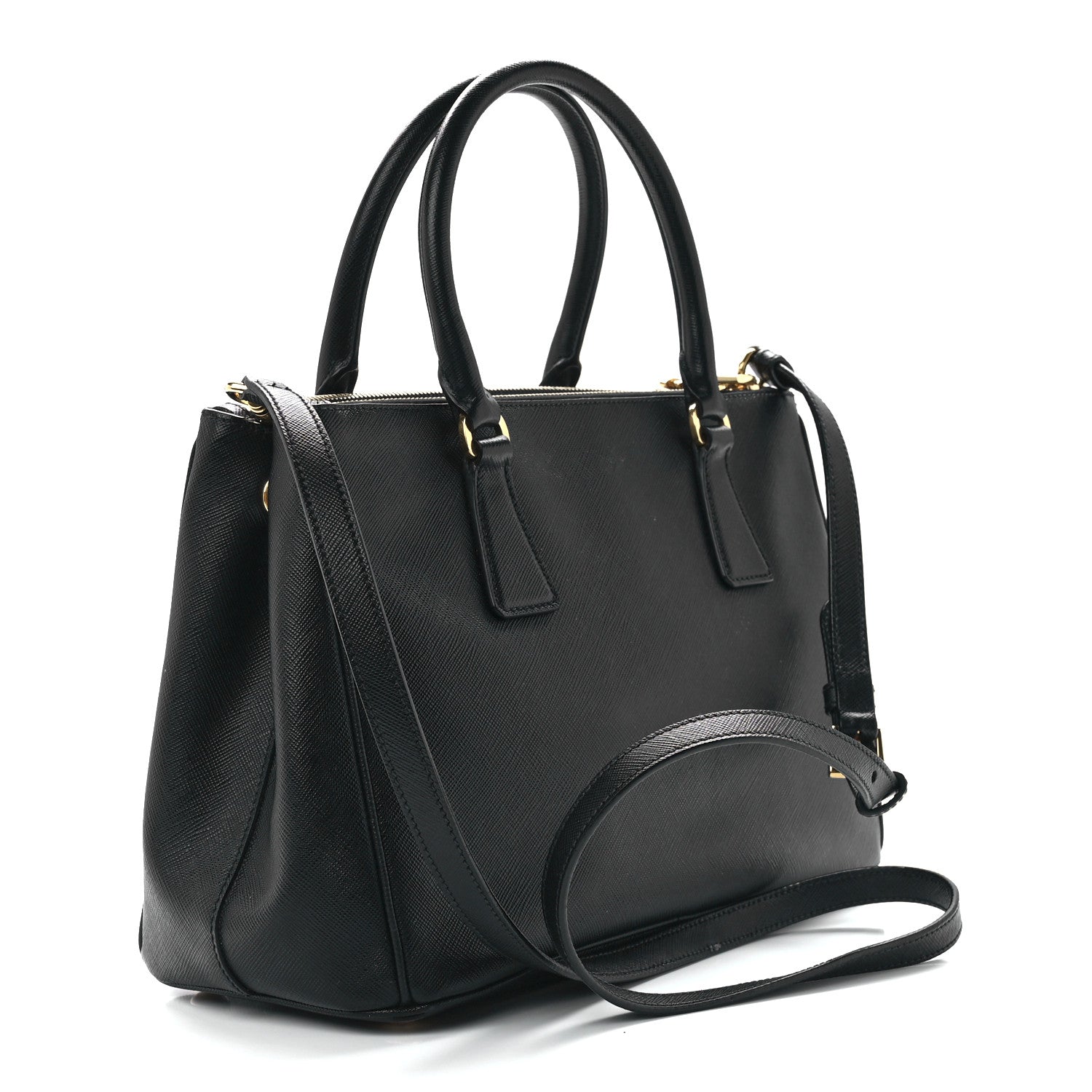 Prada Saffiano Small Galleria Double Zip Tote Black 2 of 11