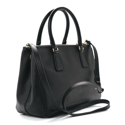 Prada Saffiano Small Galleria Double Zip Tote Black 2 of 11