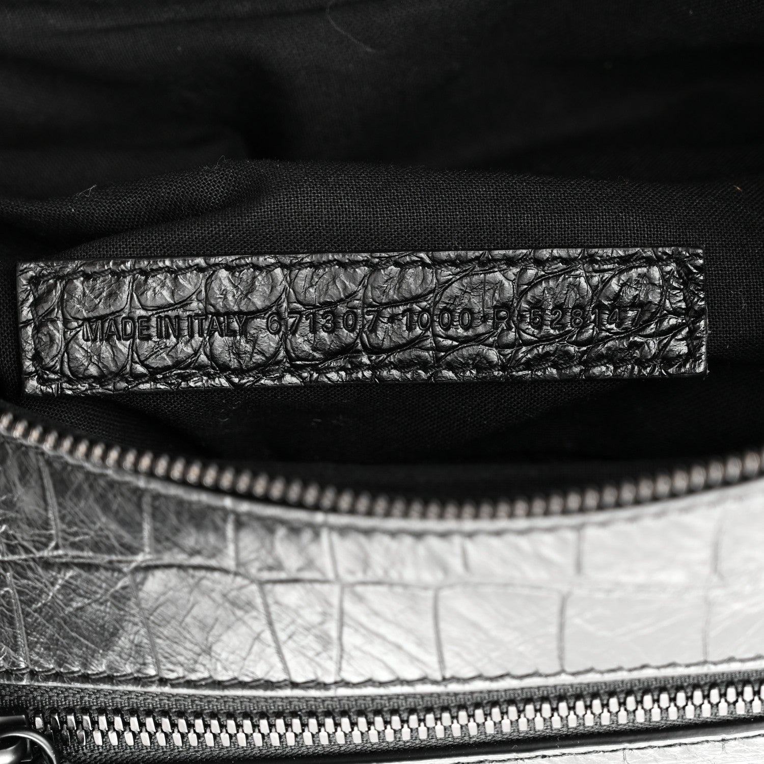 Balenciaga Extra Supple Calfskin Crocodile Embossed Monochrome Small Le Cagole Shoulder Bag Black 7 of 10