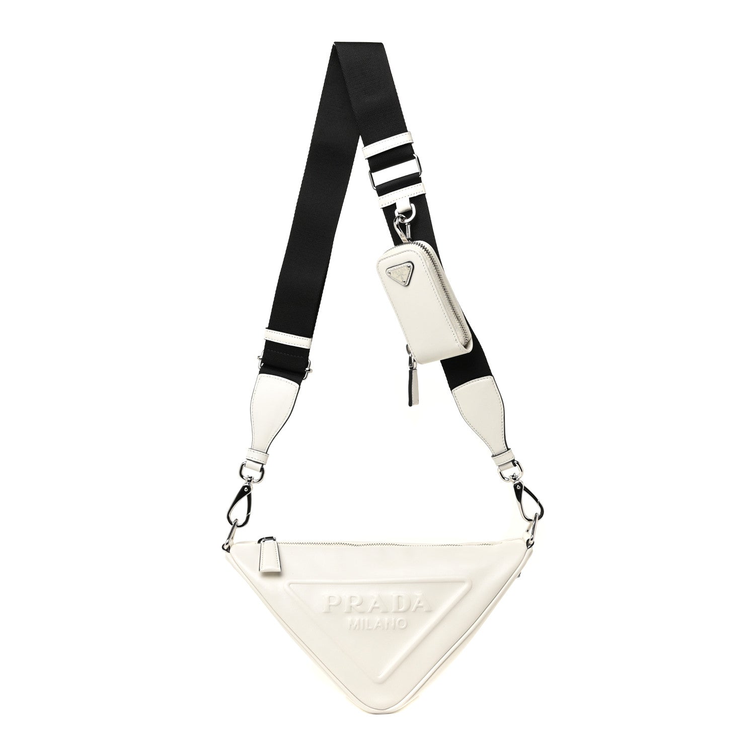 Prada Grace Lux Triangle Shoulder Bag White 1 of 11