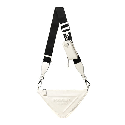Prada Grace Lux Triangle Shoulder Bag White 1 of 11