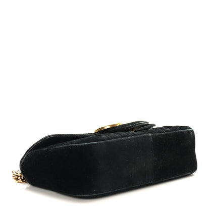 Gucci Velvet Matelasse Mini GG Marmont Shoulder Bag Black 4 of 9
