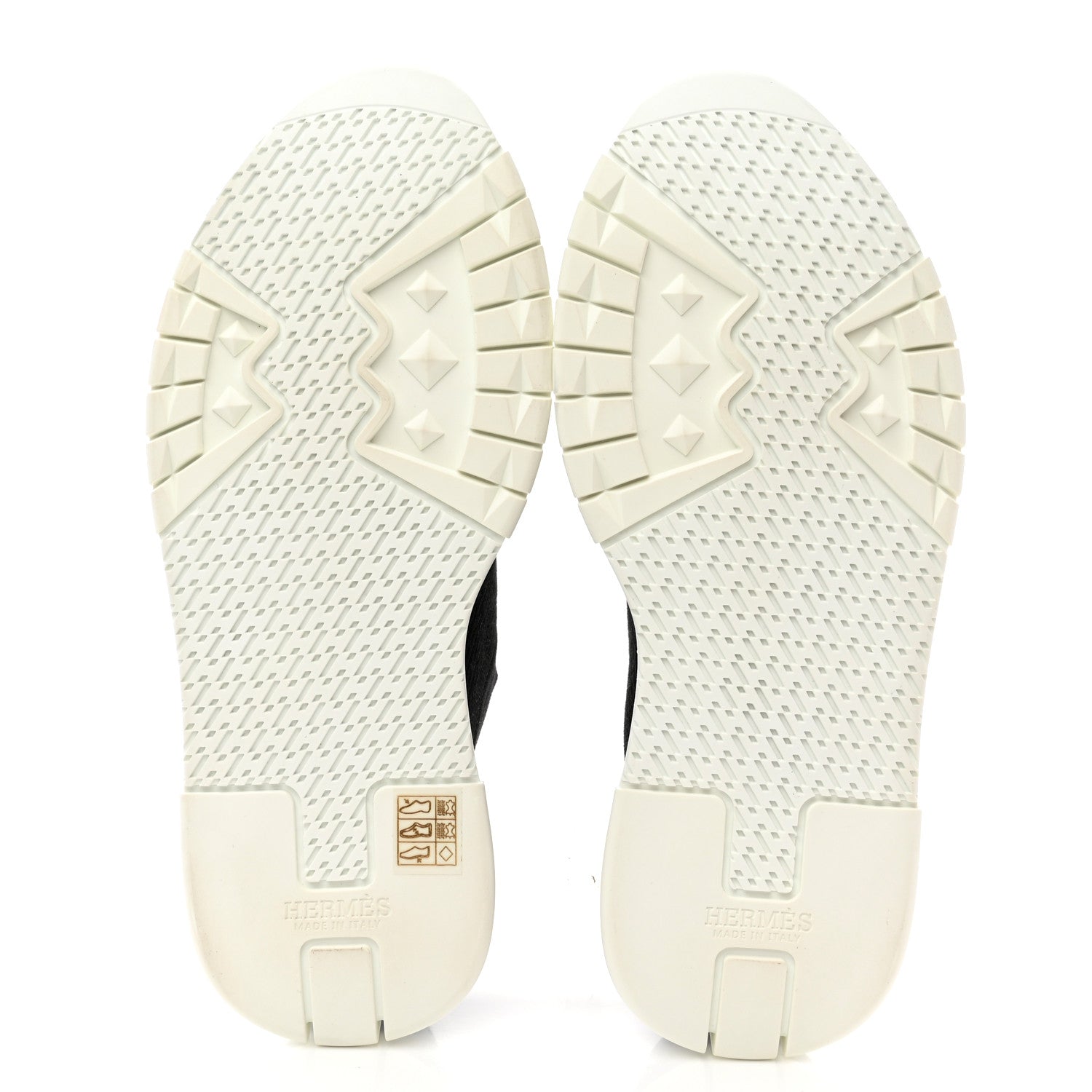 Hermes Technical Canvas Calfskin Goatskin Womens Addict Sneakers 39 Black White 5 of 8