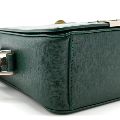 Off-White Saffiano Mini Binder Clip Bag Green 10 of 12