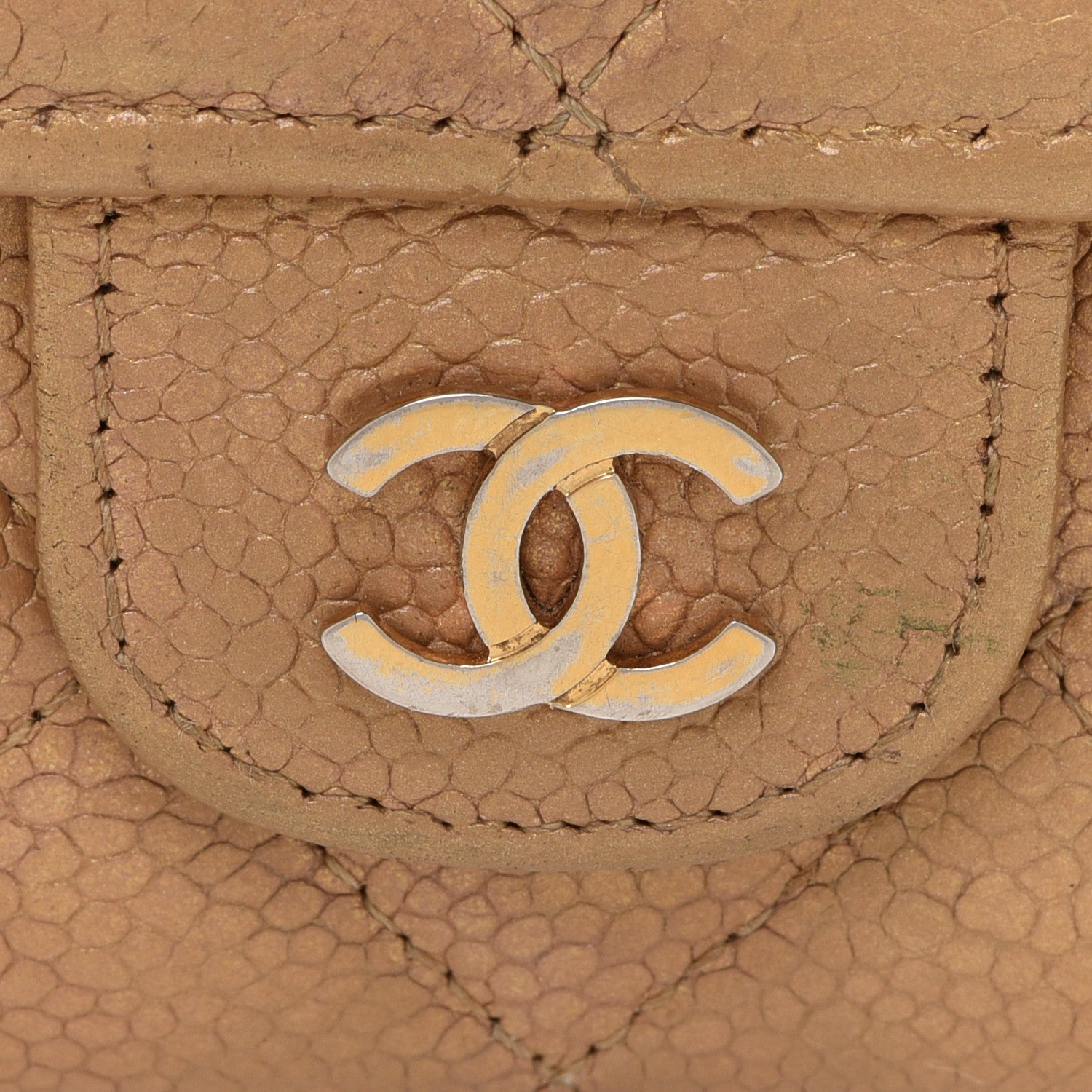 Chanel Pearly Caviar Quilted Small Flap Wallet Gold 14 of 15