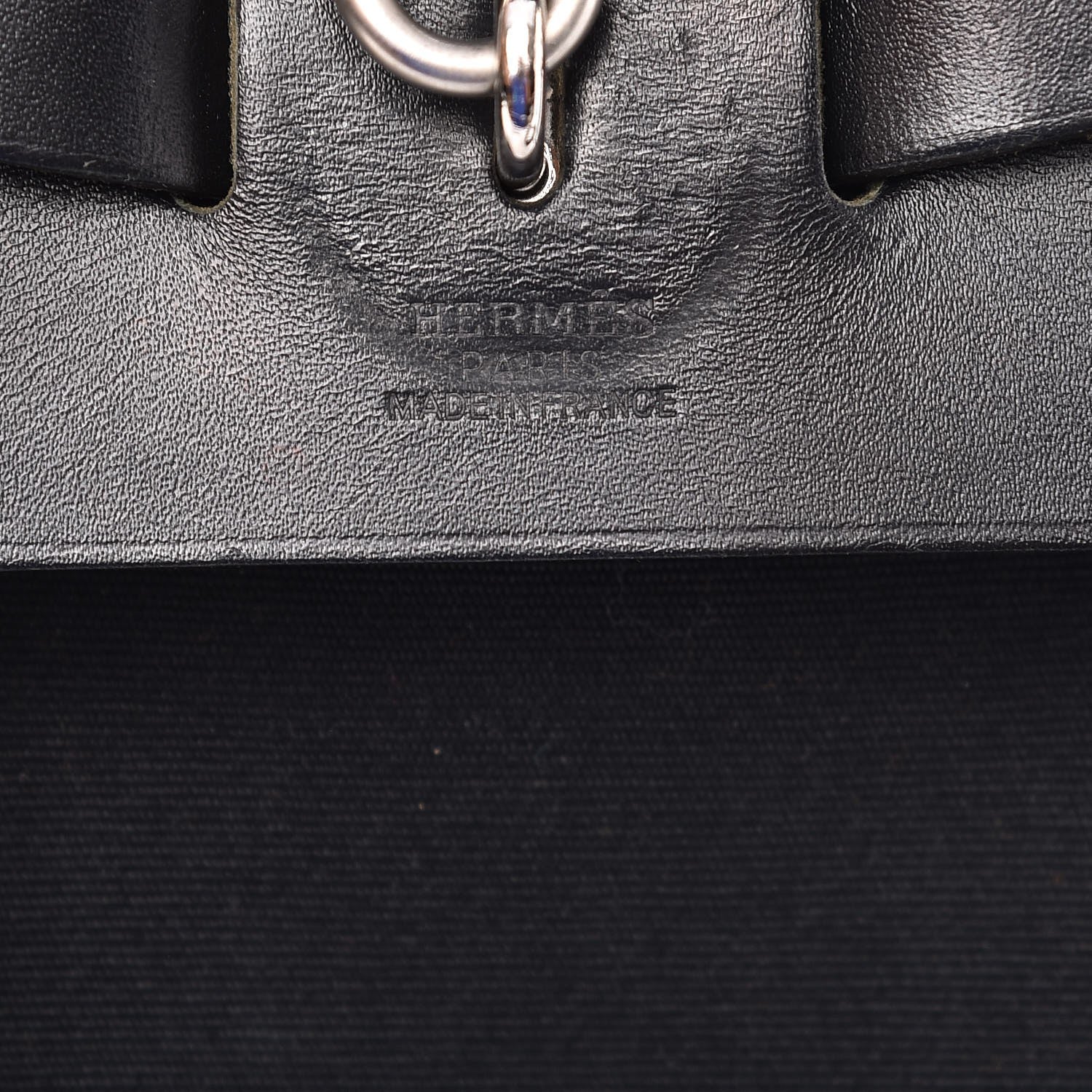 Hermes Toile Vache Calfskin Herbag 30 PM Backpack Black 6 of 13