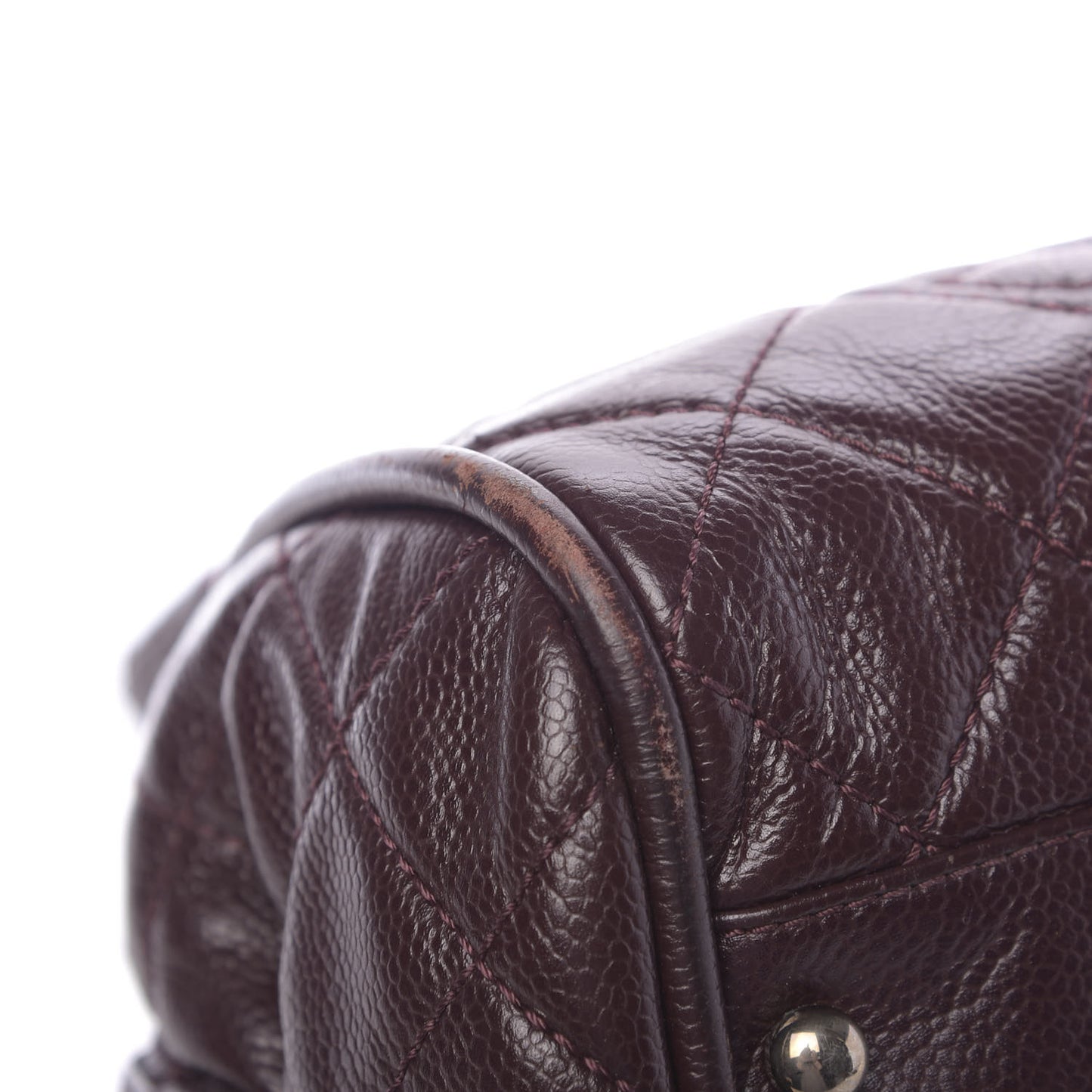 Caviar Quilted CC Timeless Bowler Burgundy