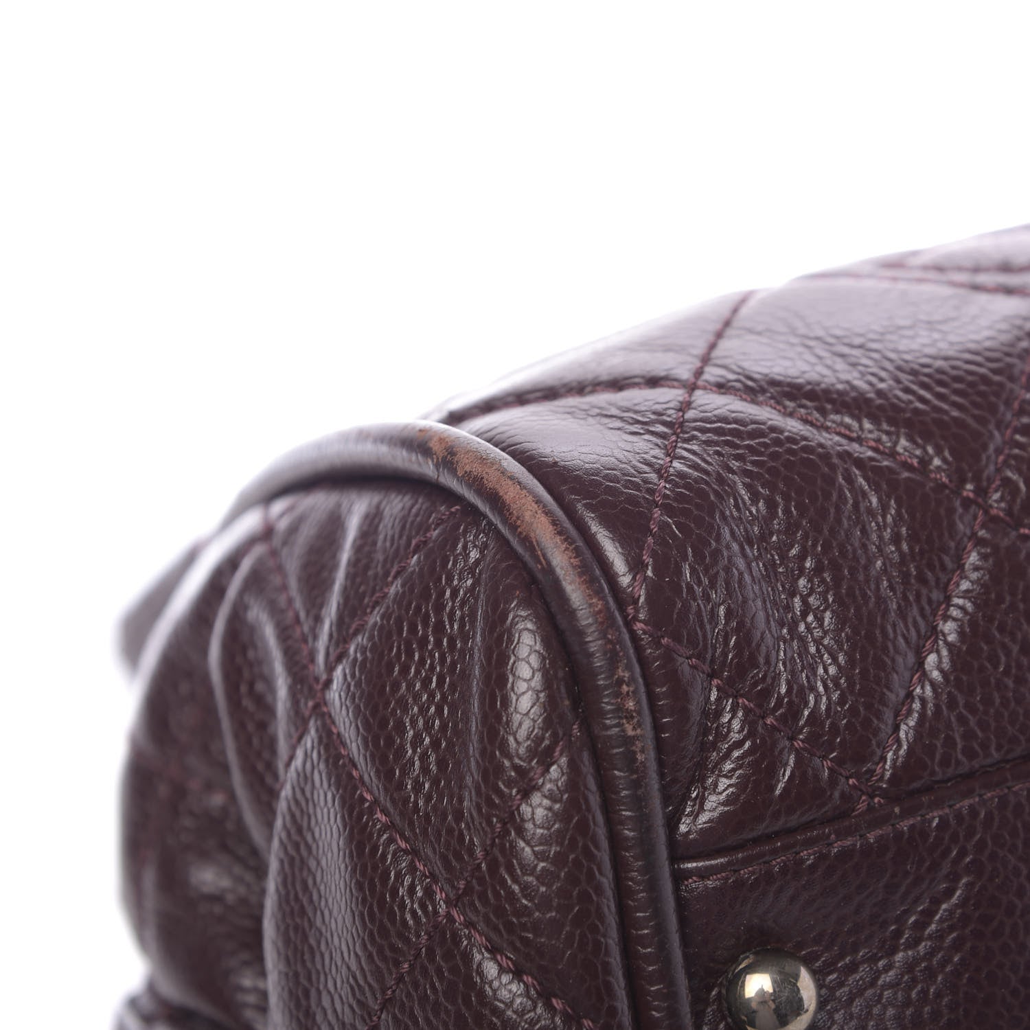 Chanel Caviar Quilted CC Timeless Bowler Burgundy 11 of 14