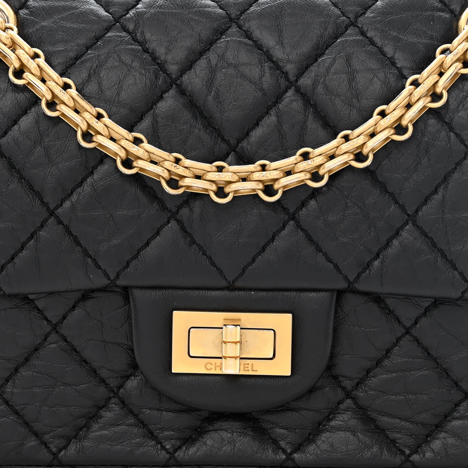 Chanel Aged Calfskin Quilted 2.55 Reissue Mini Flap Black 8 of 10