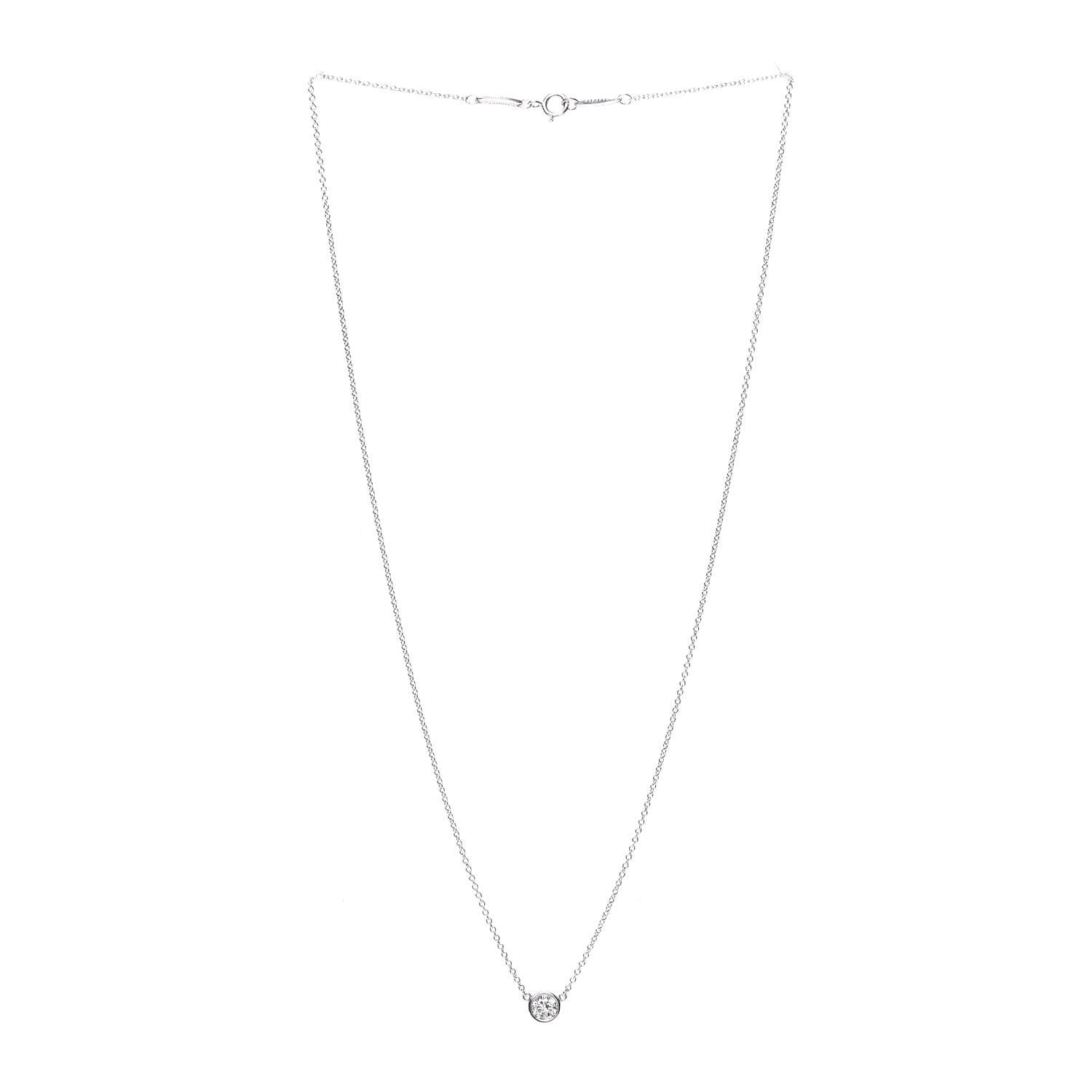 Tiffany Platinum Diamond .33ct Elsa Peretti Diamonds by the Yard Pendant Necklace 3 of 8