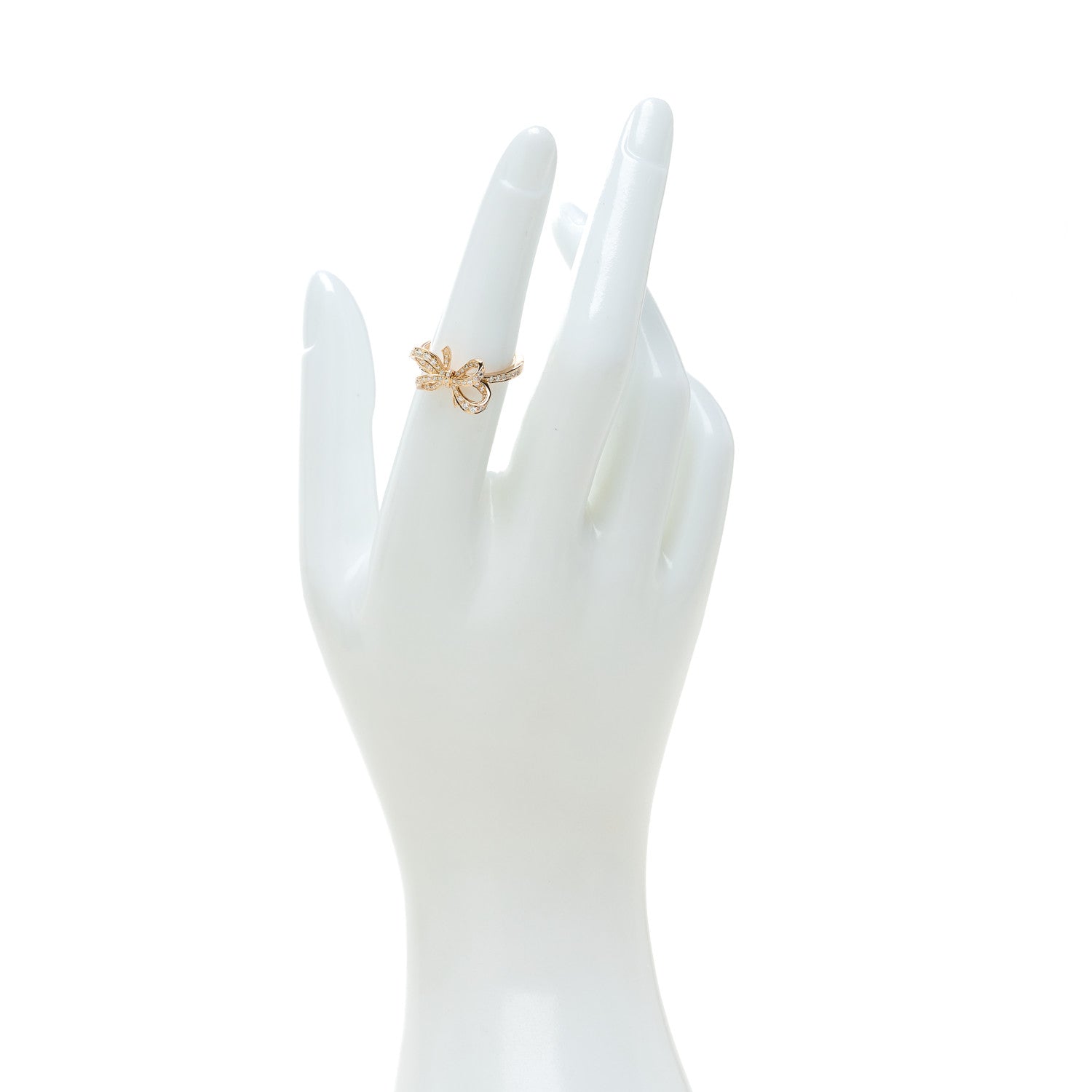 Tiffany 18K Rose Gold Diamond Double Bow Ring 51 5.75 2 of 6