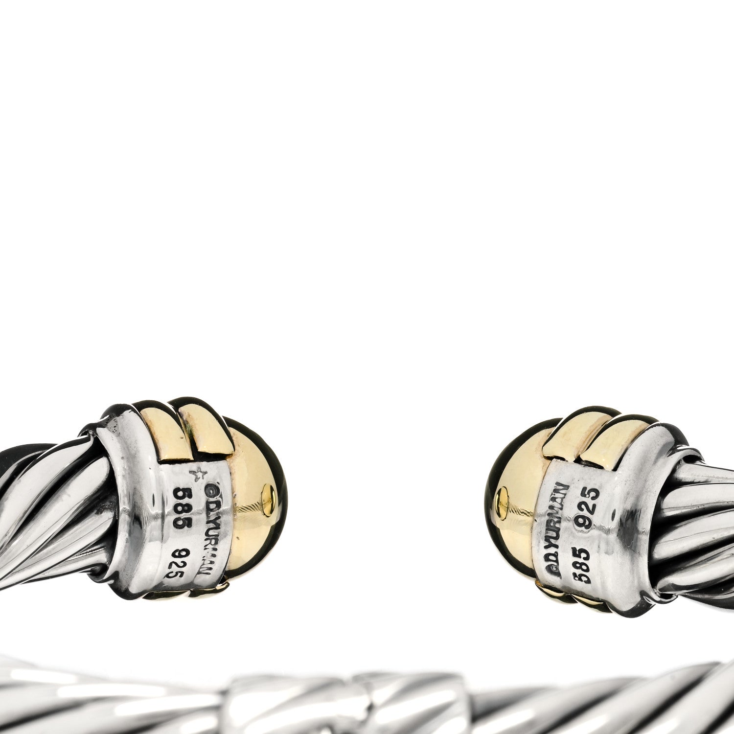 David Yurman Sterling Silver 14K Yellow Gold 10mm Cable Classics Bracelet 3 of 3