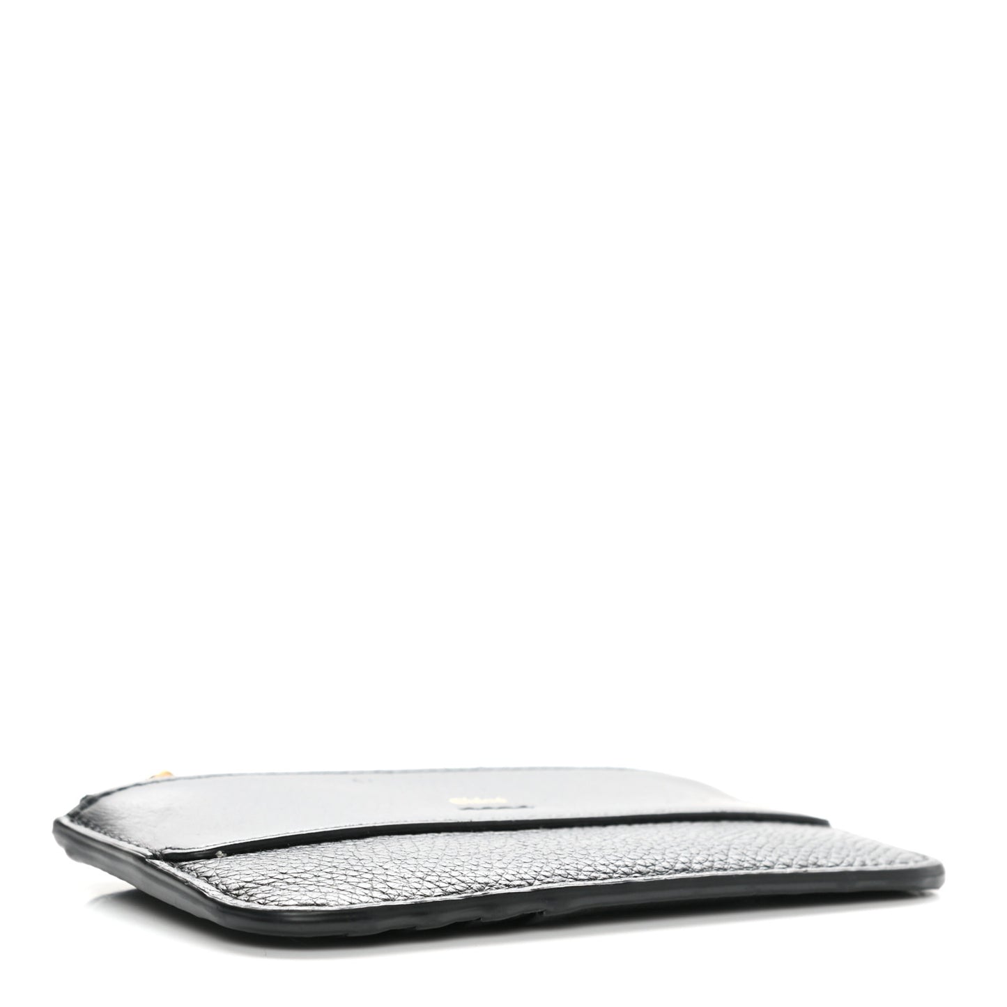 Grained Calfskin Drew Card Holder Black