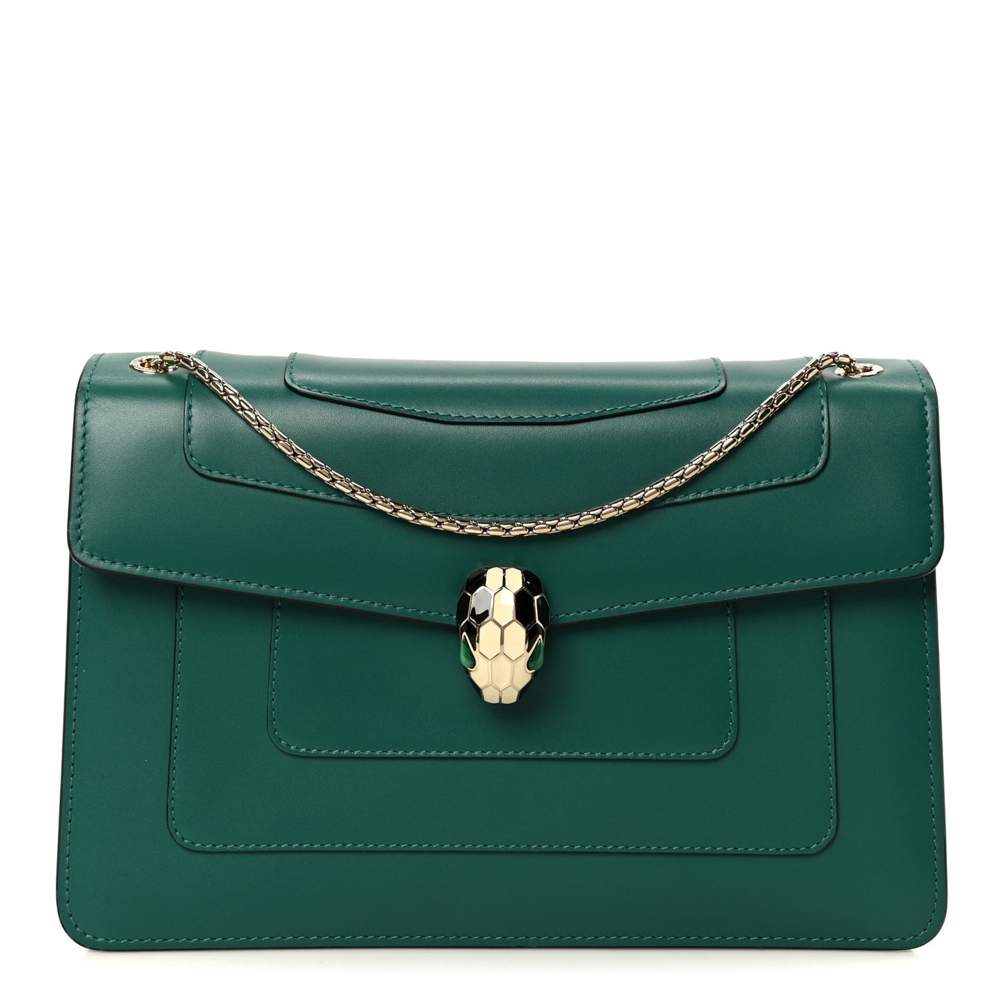 Calfskin Serpenti Forever Shoulder Bag Emerald Green