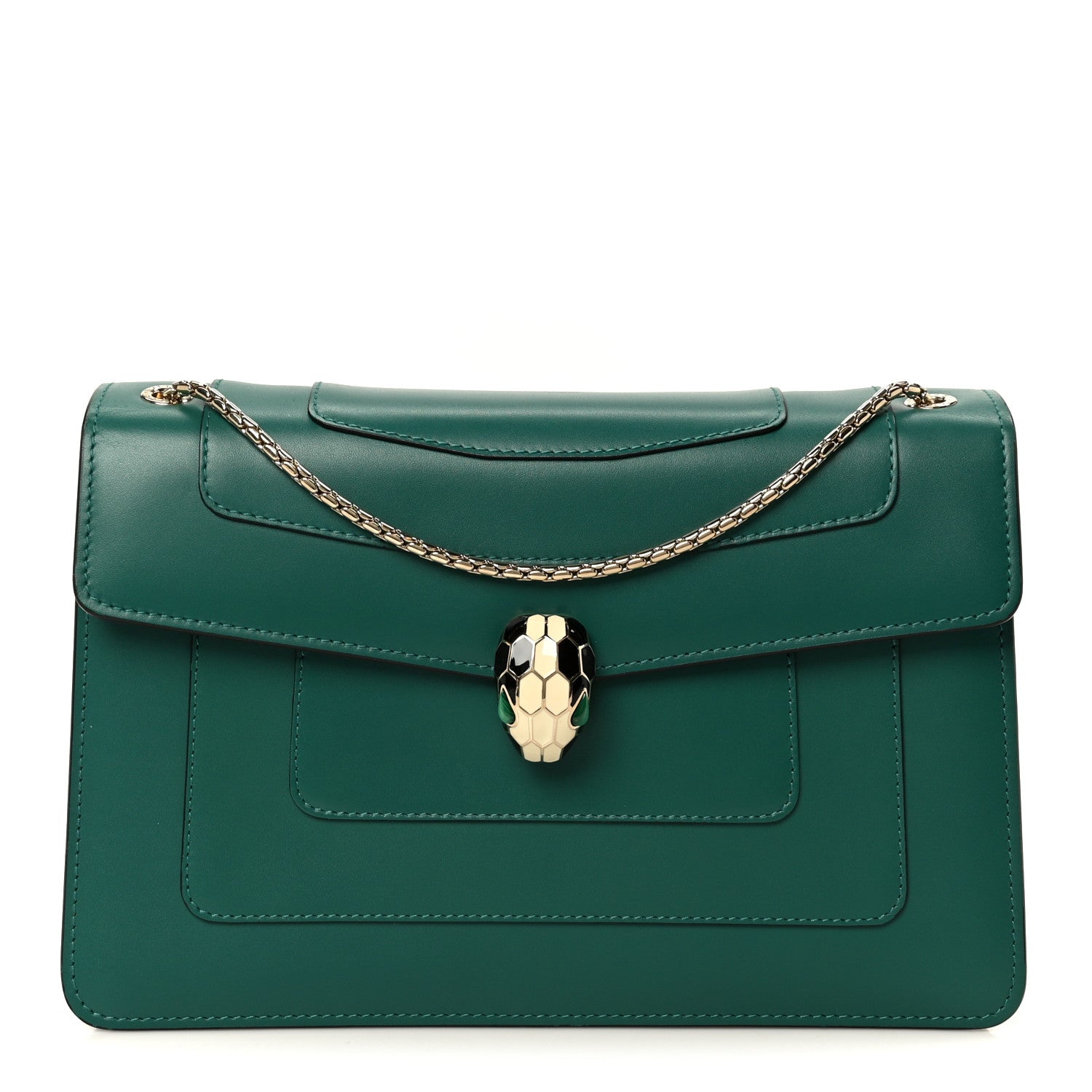 Bulgari Calfskin Serpenti Forever Shoulder Bag Emerald Green 1 of 12
