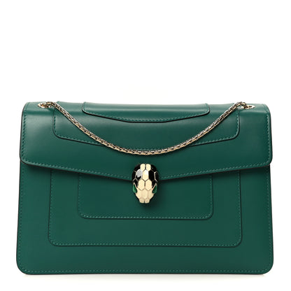 Bulgari Calfskin Serpenti Forever Shoulder Bag Emerald Green 1 of 12