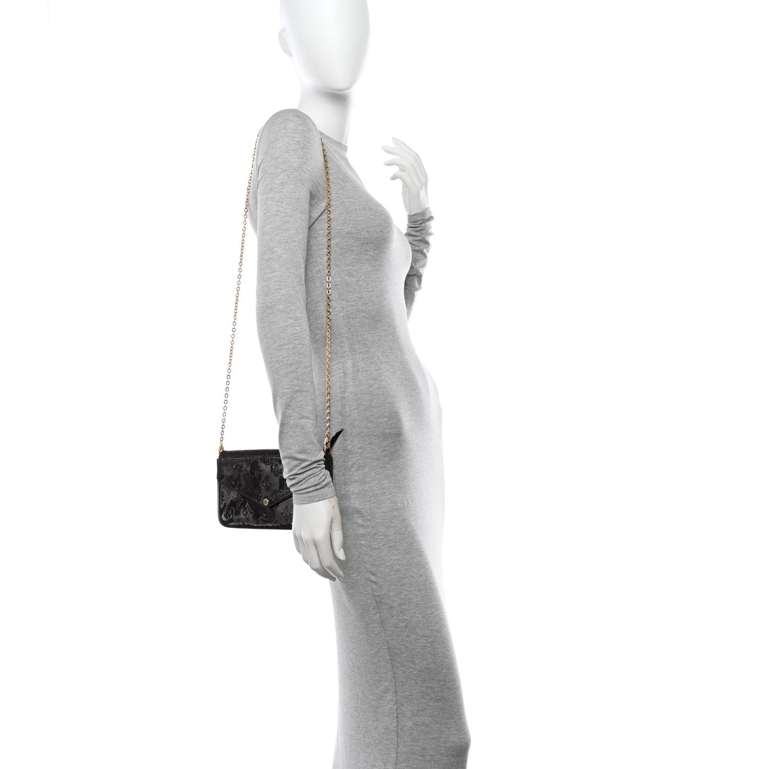 Louis Vuitton Vernis Pochette Felicie Chain Wallet Amarante 3 of 15