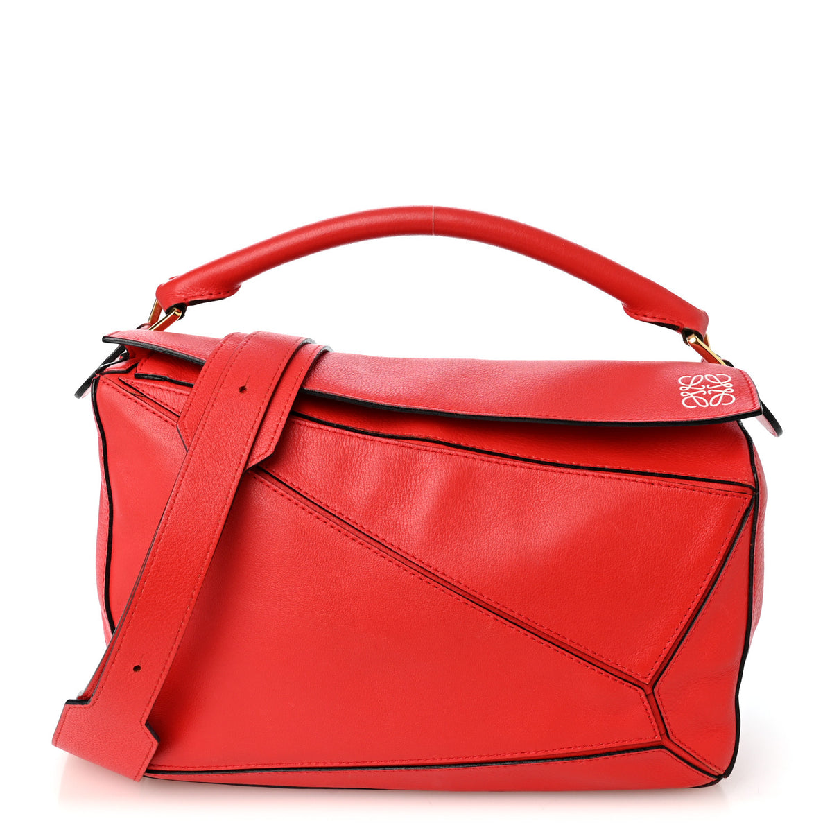 Calfskin Medium Puzzle Bag Scarlet
