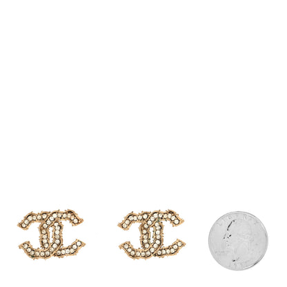 Chanel Crystal CC Earrings Gold 2 of 5