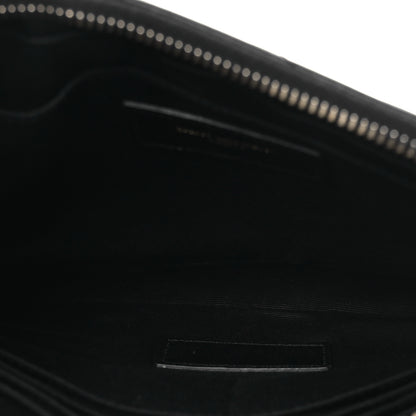 Saint Laurent Calfskin Matelasse Chevron Monogram A5 Wristlet Black 5 of 14