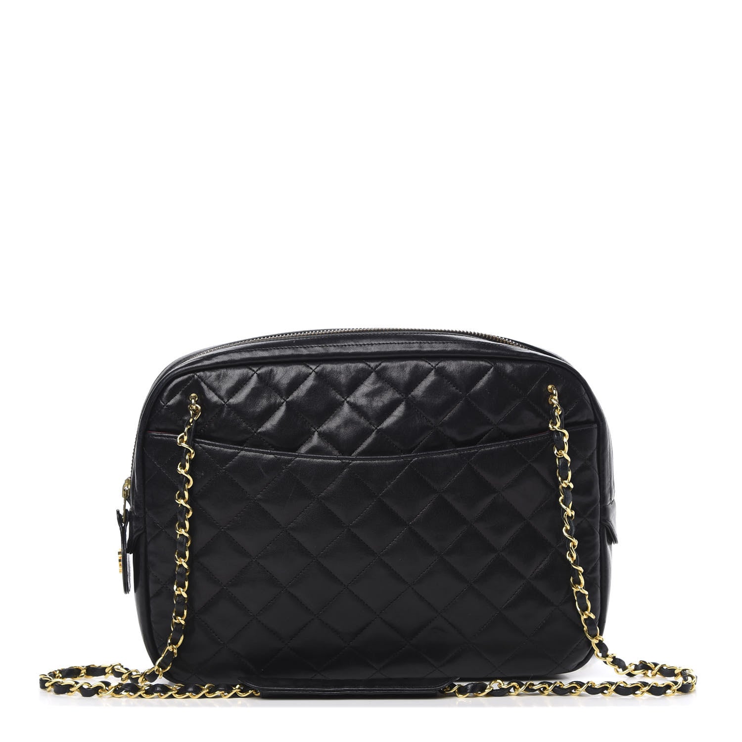 Chanel Lambskin Quilted Shoulder Bag Navy Blue 1 of 18