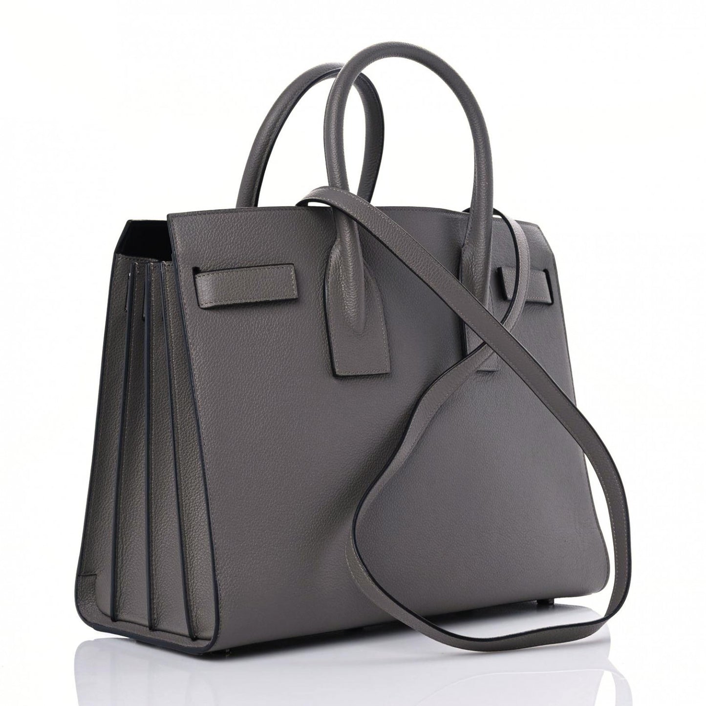 Grained Calfskin Small Sac De Jour Fog