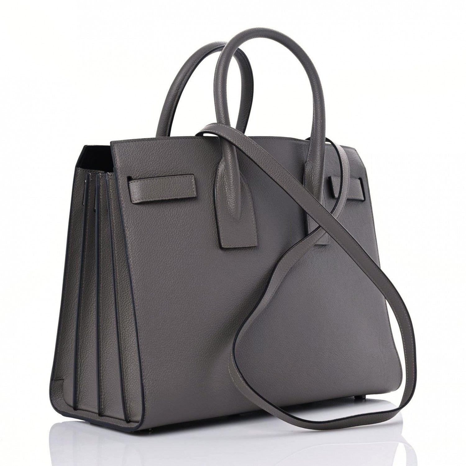 Saint Laurent Grained Calfskin Small Sac De Jour Fog 4 of 12
