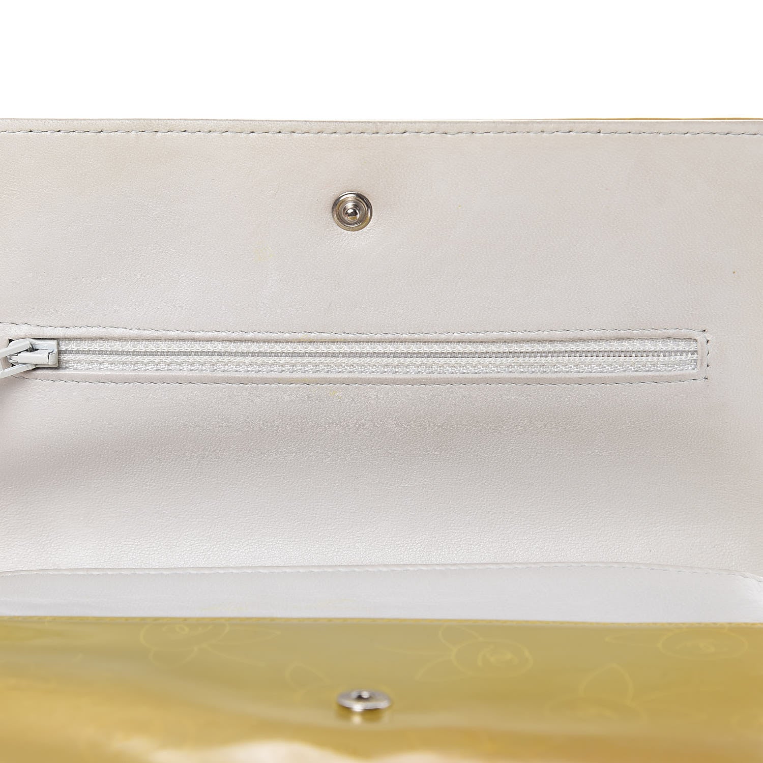 Chanel Patent Camellia Print Wallet On Chain WOC Yellow 15 of 17