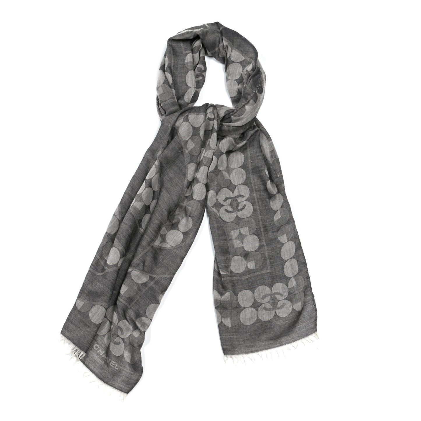Cashmere Silk CC Scarf Grey