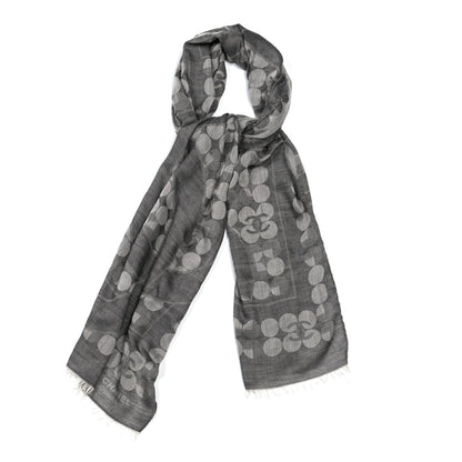 Chanel Cashmere Silk CC Scarf Grey 1 of 8