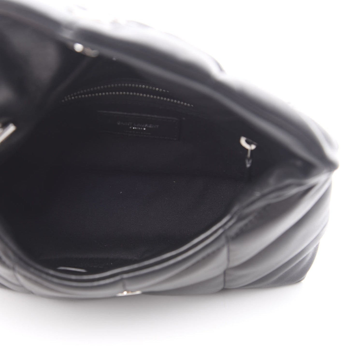 Lambskin Quilted Toy Loulou Puffer Monogram Chain Satchel Black