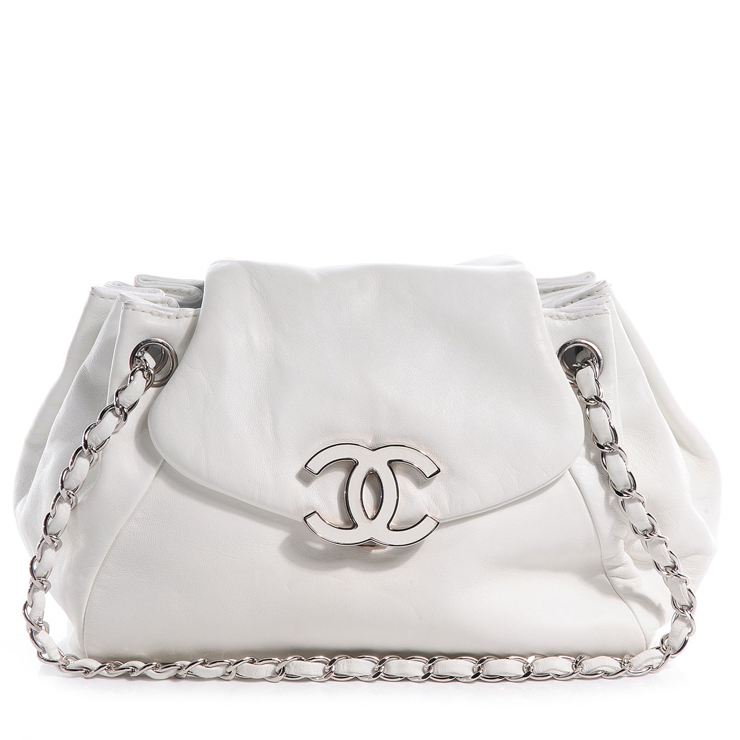 Lambskin Sensual Medium Flap White