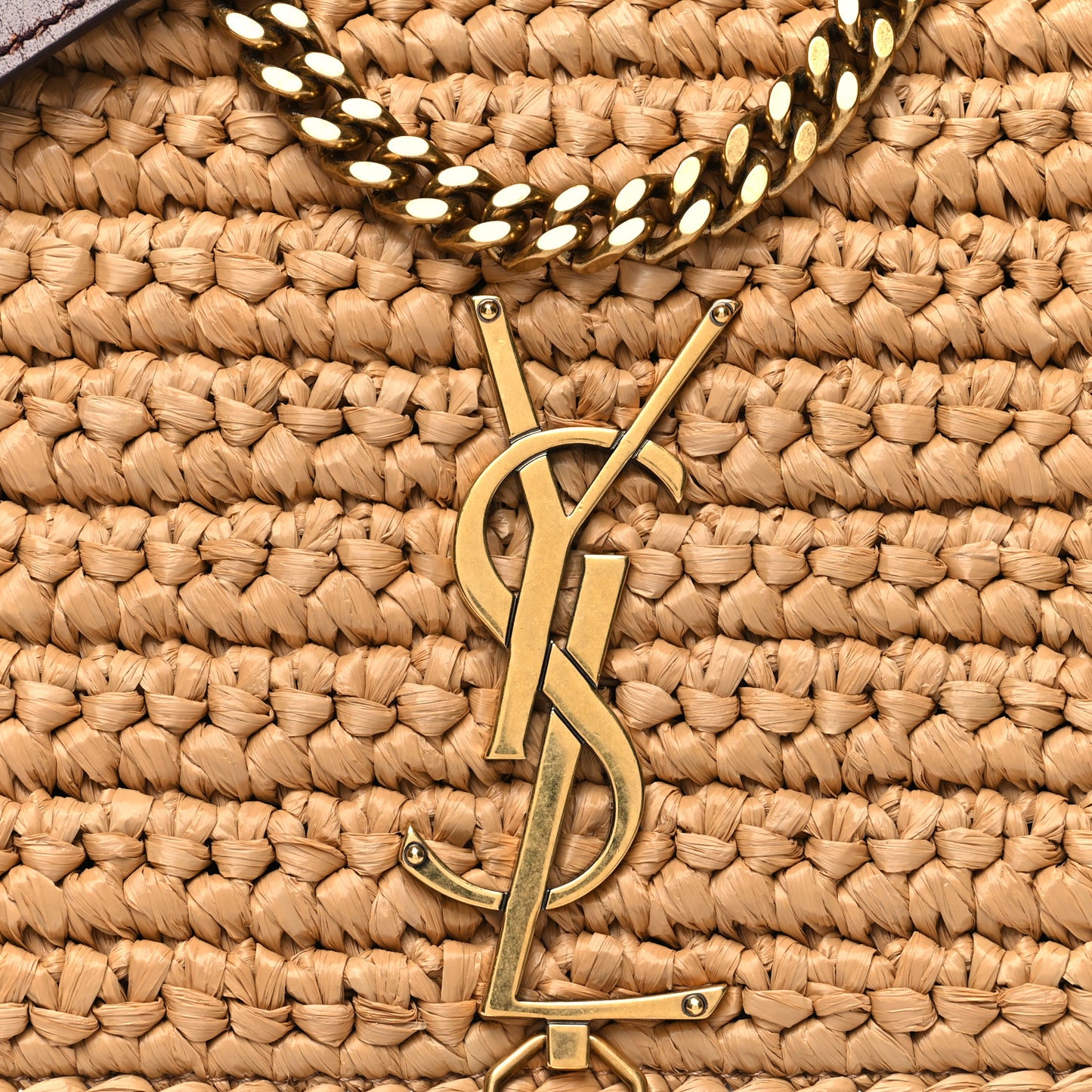 Raffia Monogram Tassel Kate 99 Dark Nude