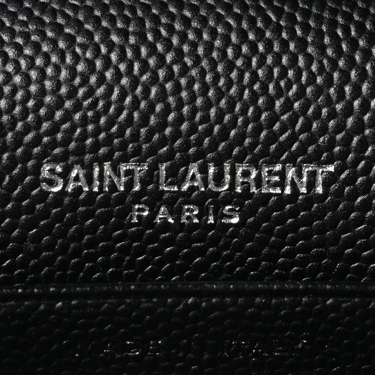 Saint Laurent Grain De Poudre Matelasse Chevron Monogram Monochrome Chain Wallet Black 10 of 17