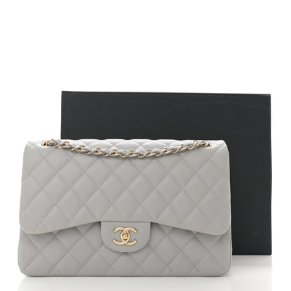 Chanel Caviar Quilted Jumbo Double Flap Grey 11 of 11
