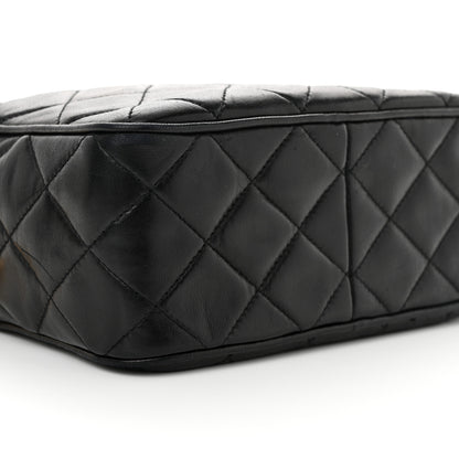 Chanel Lambskin Quilted Small Diamond CC Camera Case Black 11 of 15
