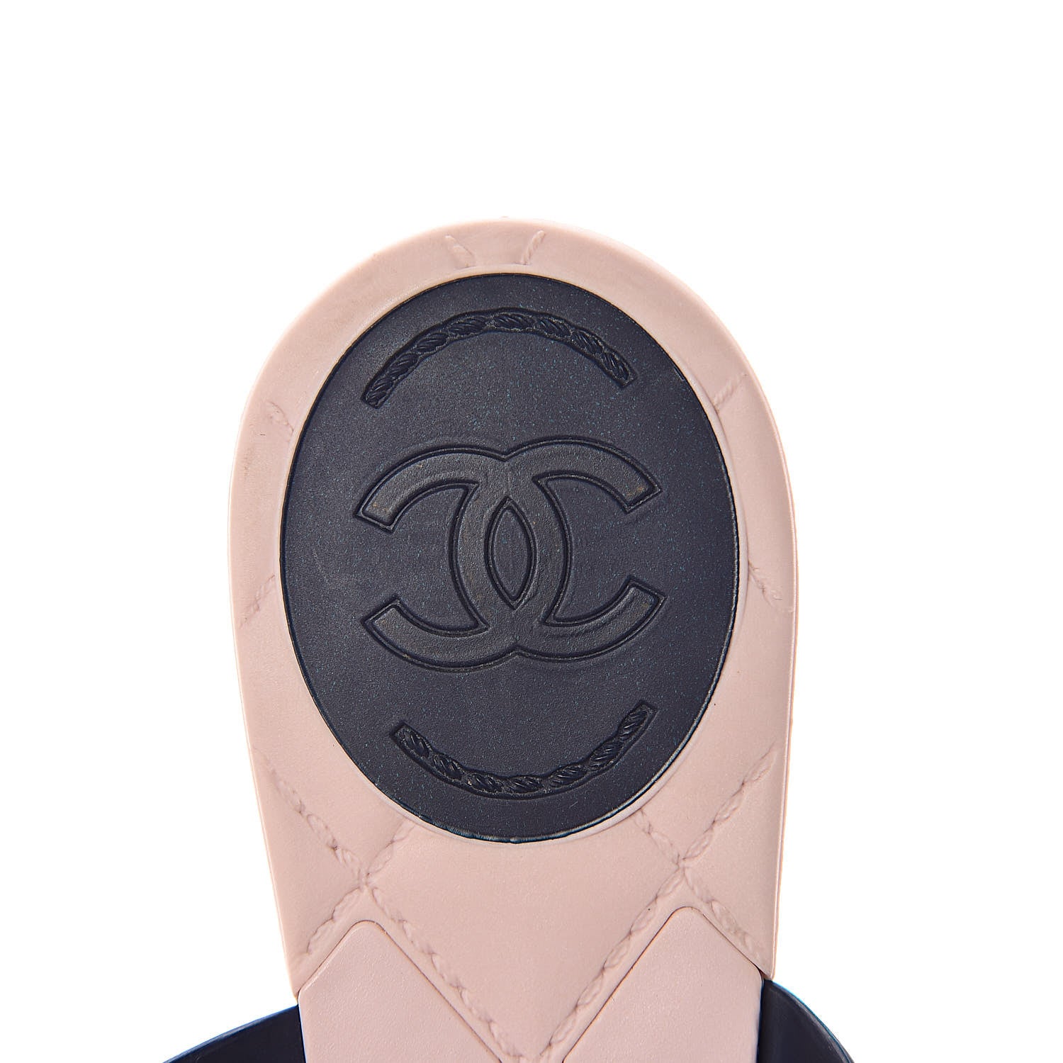 Chanel Jelly Camellia Thong Sandals 38 Navy Pink 10 of 10