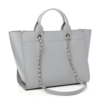 Chanel Caviar Studded Small Deauville Tote Grey 3 of 10