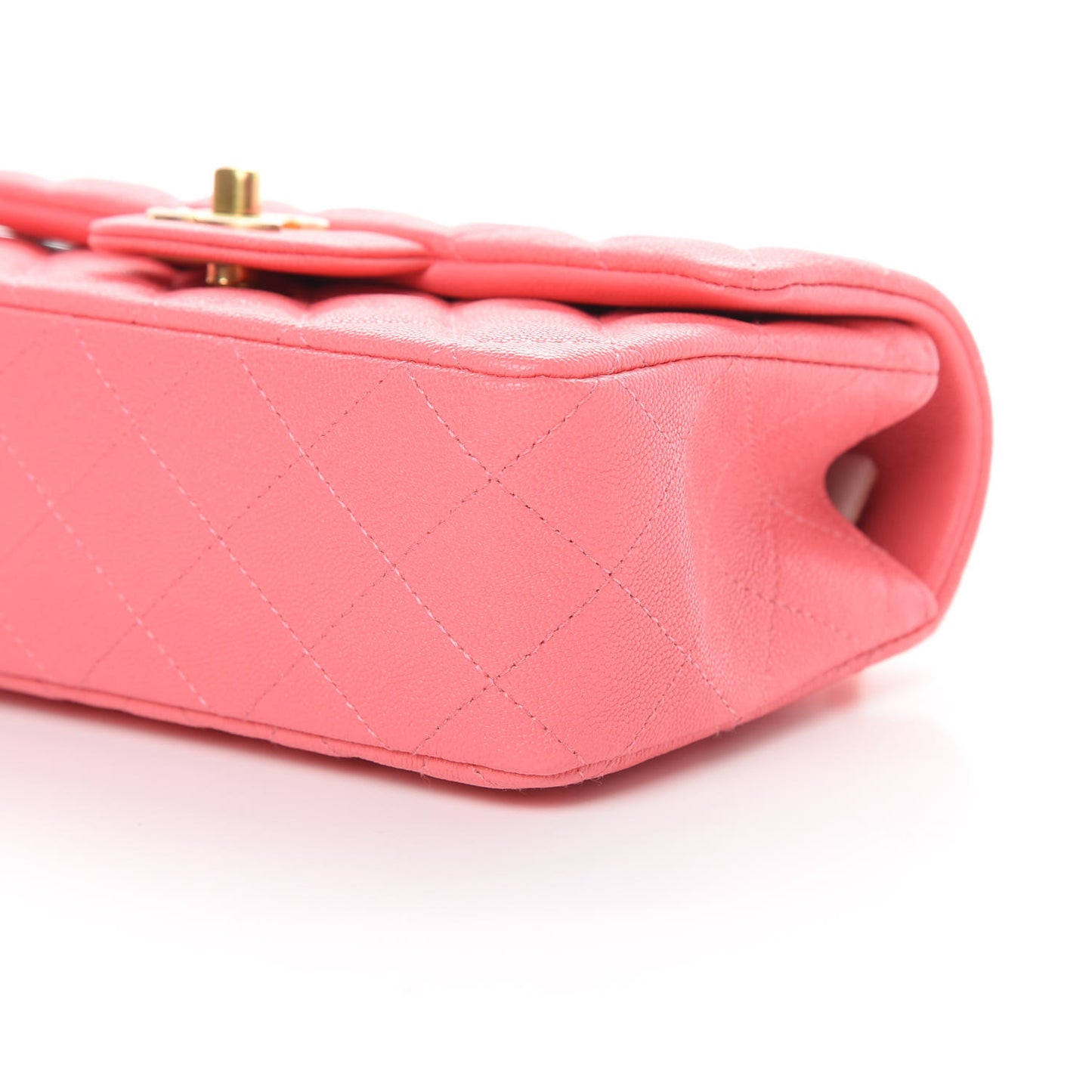 Caviar Quilted Mini Top Handle Rectangular Flap Pink