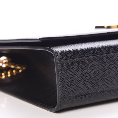 Saint Laurent Grain De Poudre Medium Classic Monogram Kate Satchel Black 6 of 10
