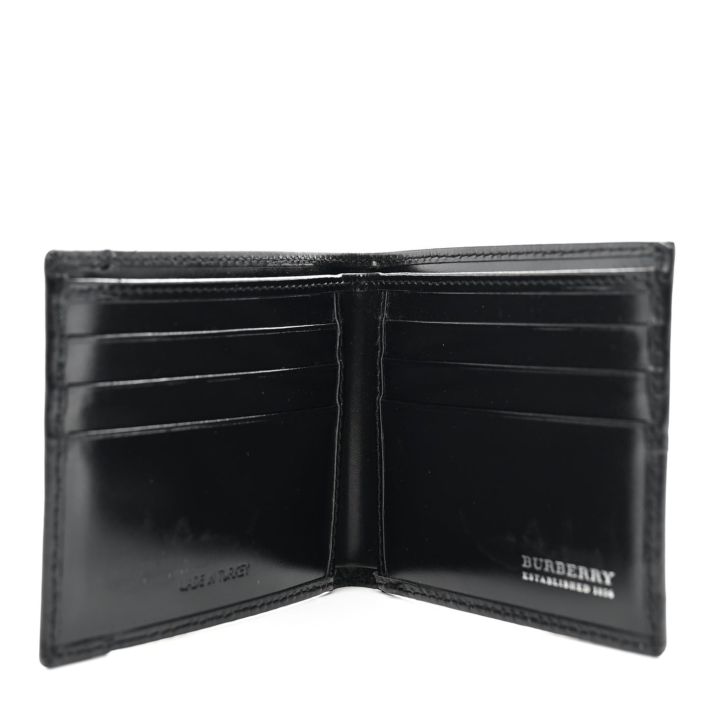 London Check Bi-Fold Mens Wallet Charcoal Black