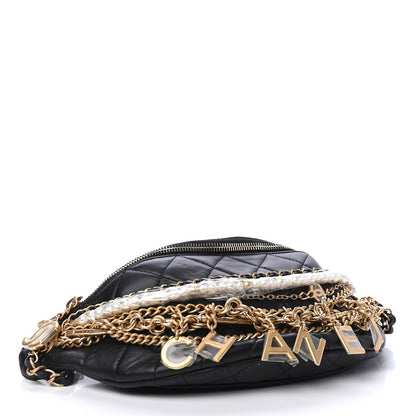 Chanel Lambskin Quilted All About Chains Waist Belt Bag Black 3 of 5