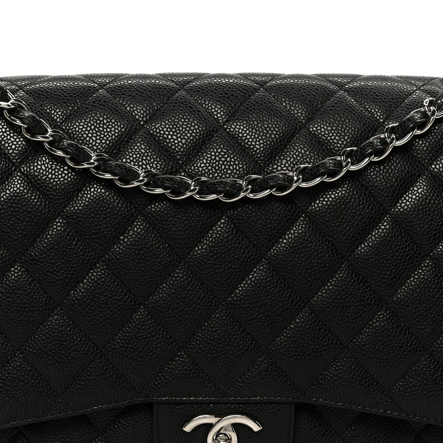 Caviar Quilted Maxi Double Flap Black