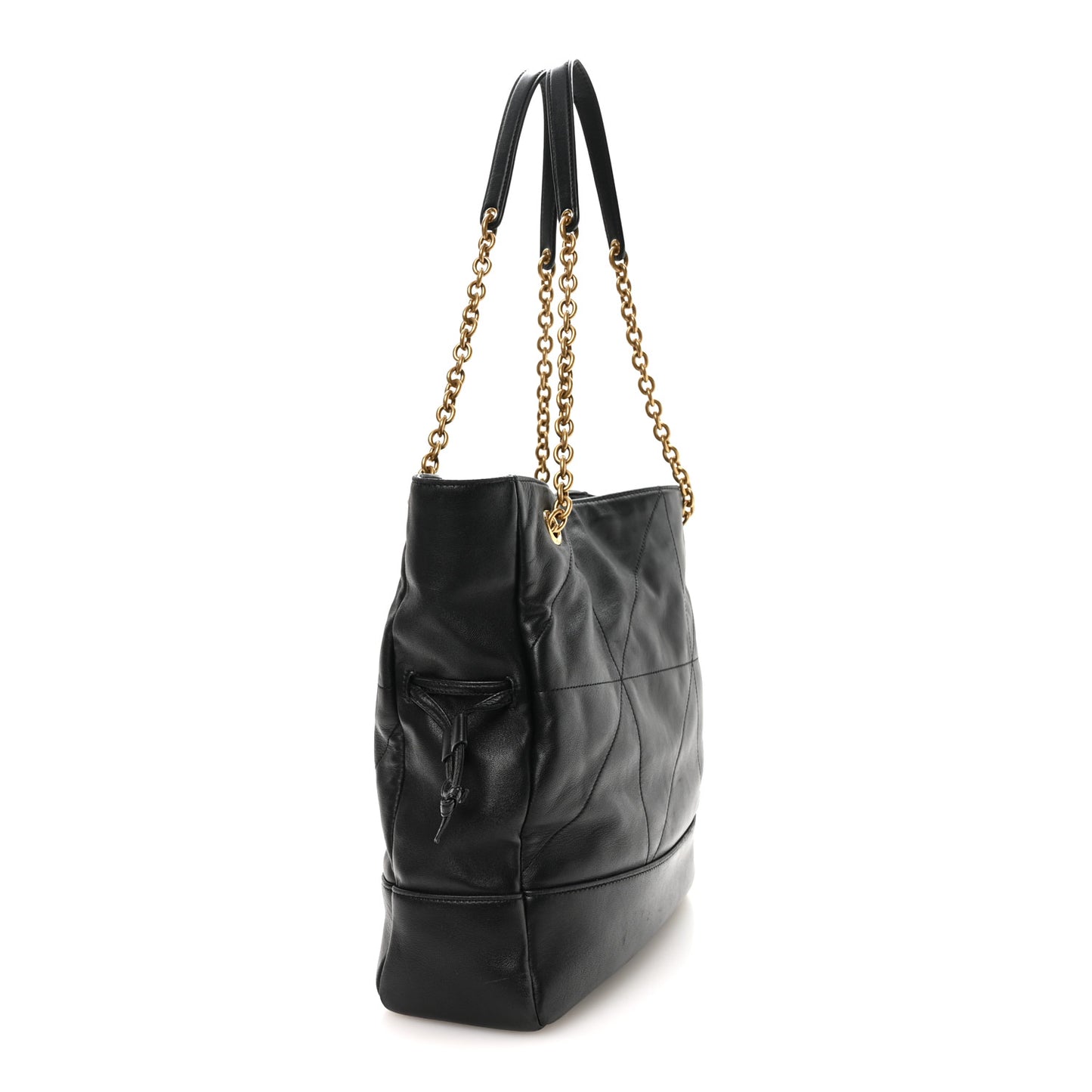 Lambskin Small Jamie Shopping Tote Black