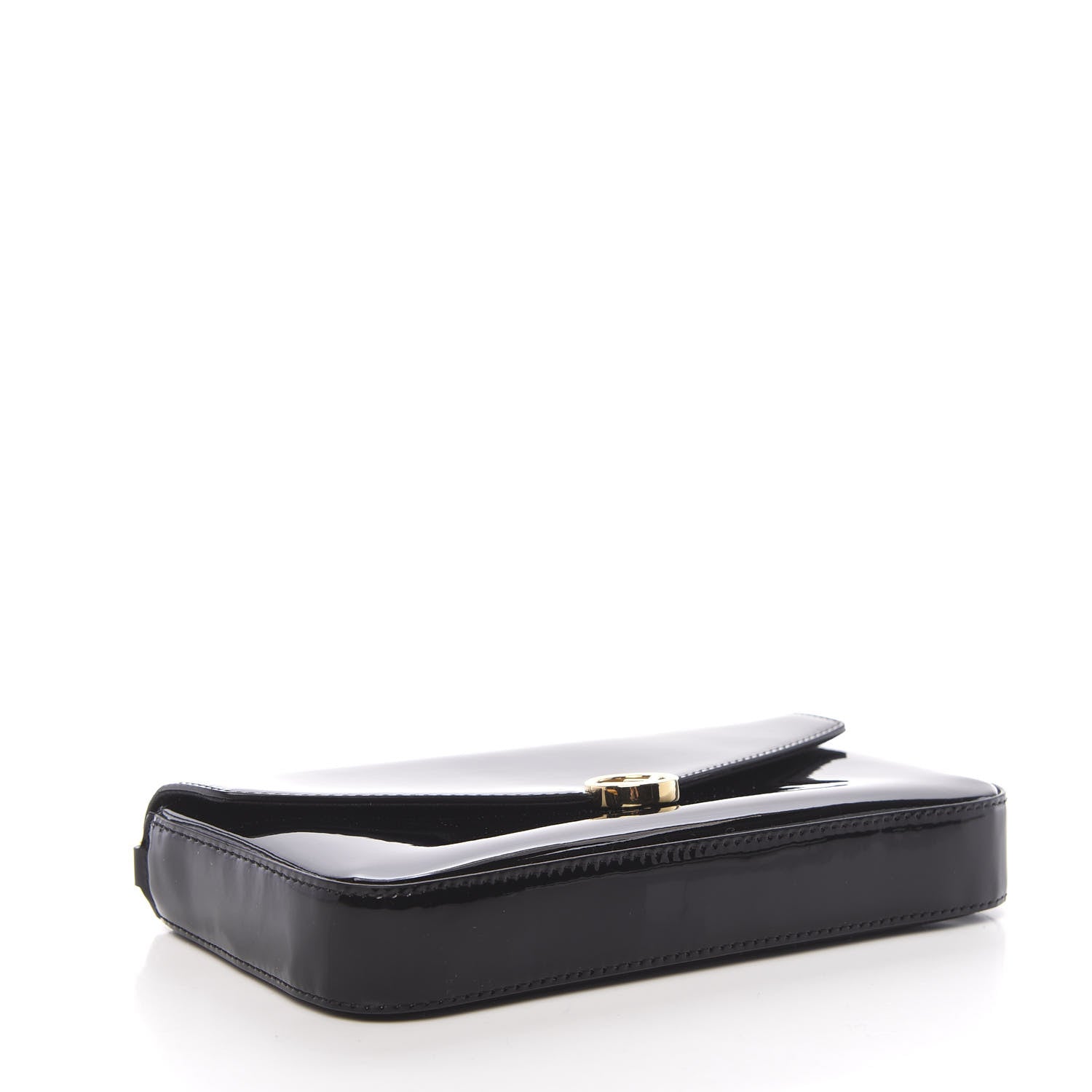 Fendi Vitello Vernice Mou F is Fendi Envelope Wallet on Chain with Pouches Black 5 of 12