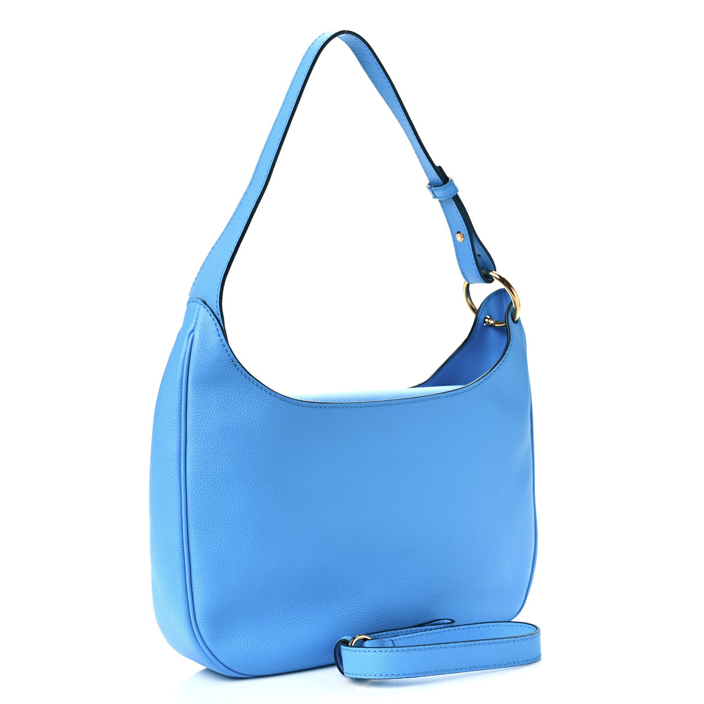 Grained Calfskin La Medusa Medium Hobo Crossbody Blue
