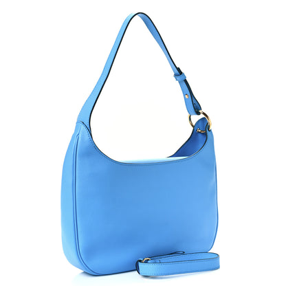 Versace Grained Calfskin La Medusa Medium Hobo Crossbody Blue 3 of 8