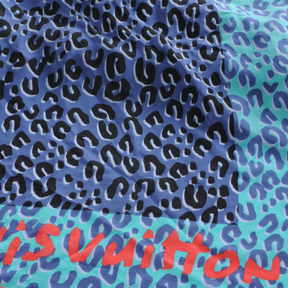 Louis Vuitton Silk Giant Leopard Square Scarf Blue Lagoon 1 of 7