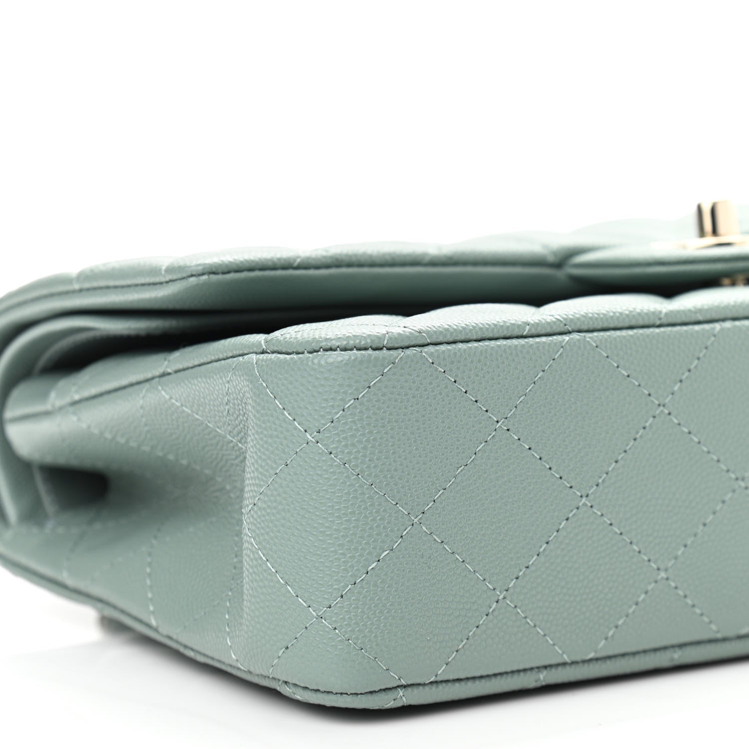 Chanel Caviar Quilted Medium Double Flap Green 10 of 11