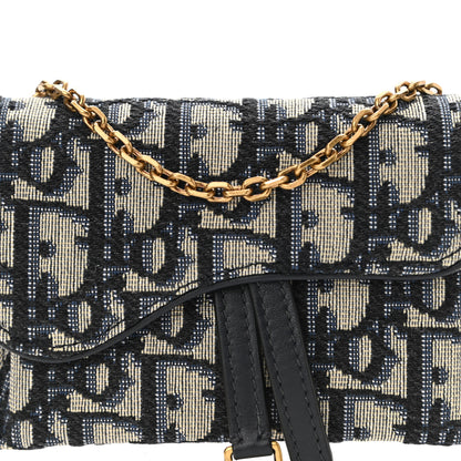 Christian Dior Oblique Nano Saddle Chain Pouch Blue 8 of 11